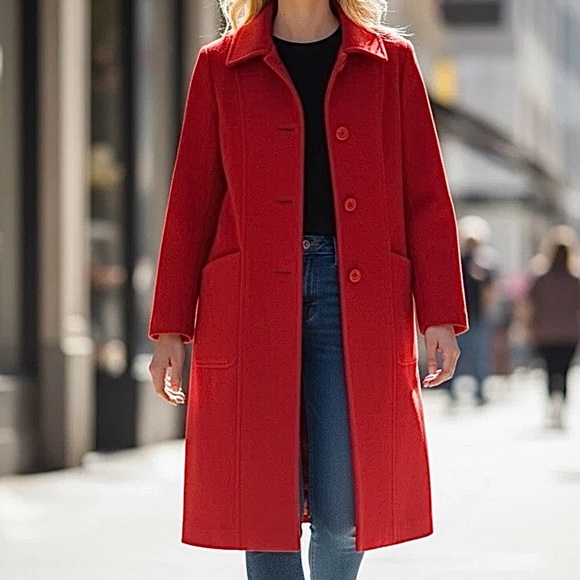 Woolrich Jackets & Blazers - Vintage Woolrich Women’s Coat 100% Pure Wool Red Pea Coat Size M